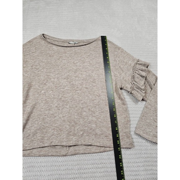 Zara Sweater Womens Medium Ruffled Sleeve Oversized Cropped - Picture 2 of 6